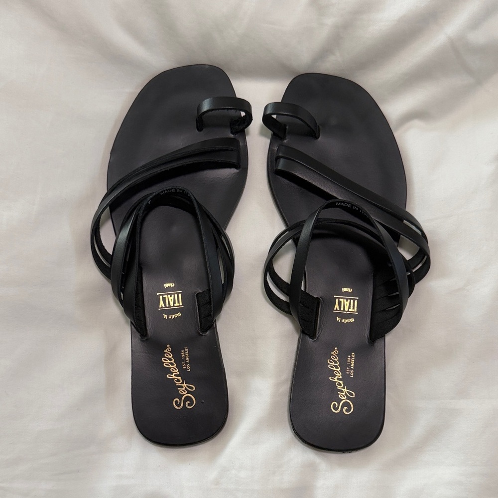 Seychelles Black Strappy Sandals
